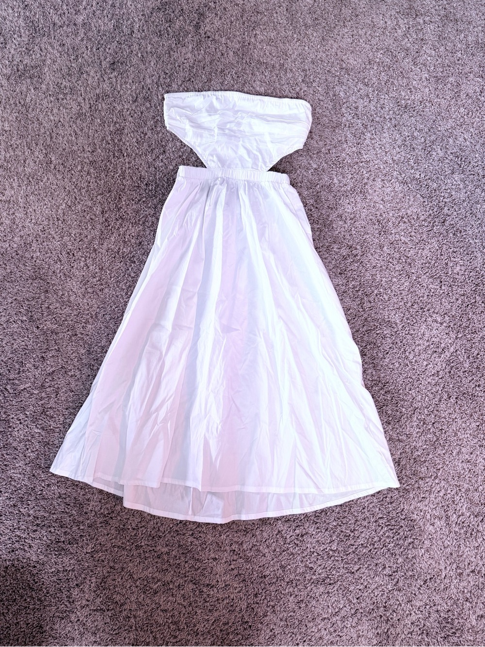 Forever 21 White Strapless cutout maxi dress